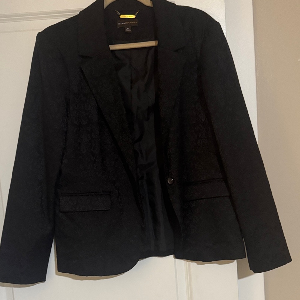 Dana Buchman Black Textured Blazer